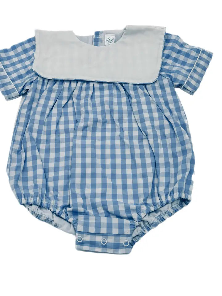 Blue Gingham Bib Bubble