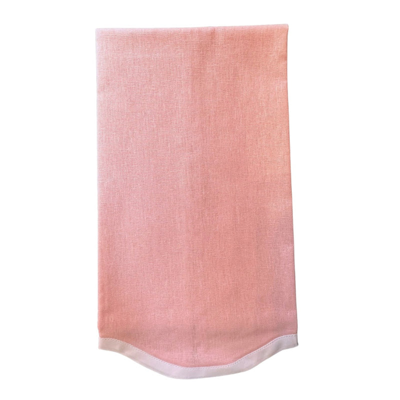 Guest Towel | Lt Pink Linen Scalloped Hem