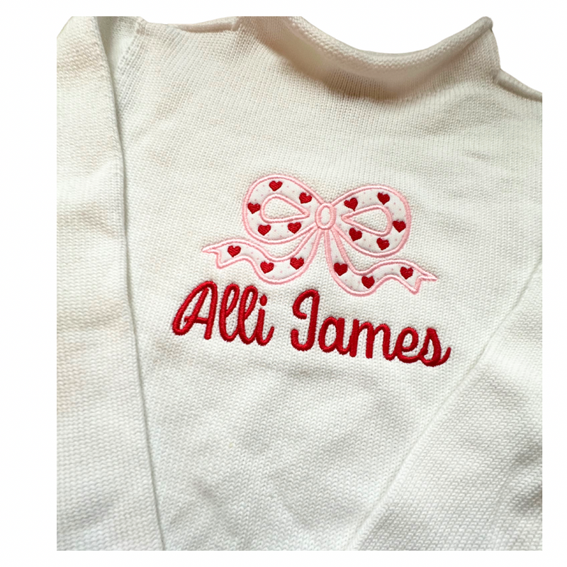 Heart & Bow Applique Sweater
