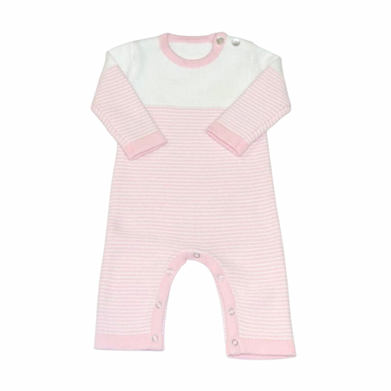 Striped Cotton Onesie | Pink