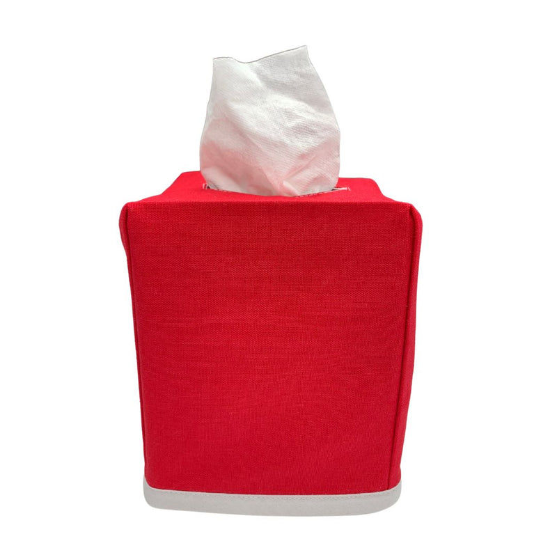 Linen Tissue Box Cover | Red