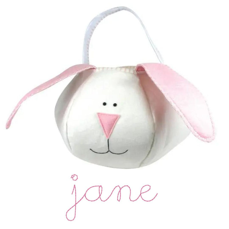 Bunny Basket | Pink | Cursive Name